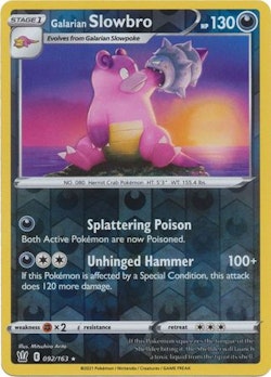 Galarian Slowbro - 092/163 - Rare Reverse Holo