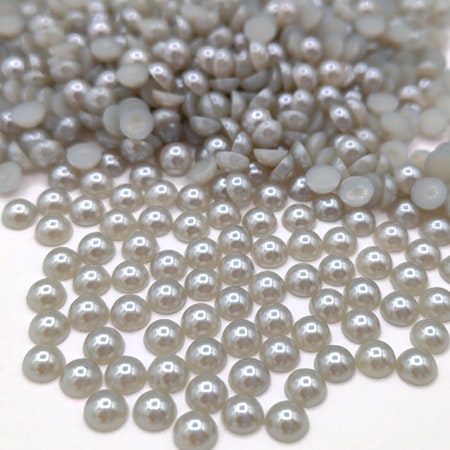 Silver Pärlemor - Bubble Pearl Rhinestones (Resin) - 1000 st