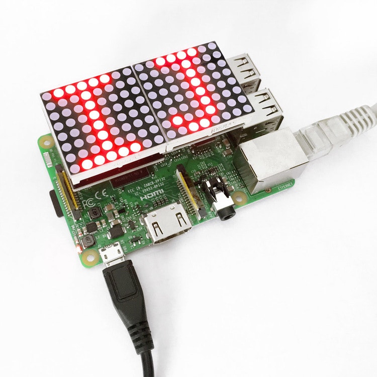 16 * 8 LED Matrix Shield Modul för Raspberry Pi