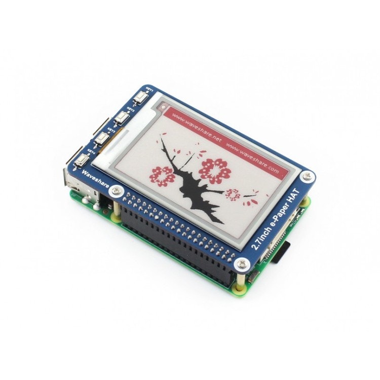 2.7inch E-Ink display HAT for Raspberry Pi, three-color