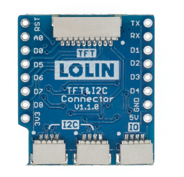 TFT I2C Connector Shield V1.1.0 for LOLIN (WEMOS) D1 mini