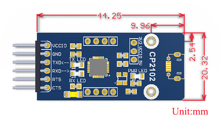 CP2102 USB UART Board