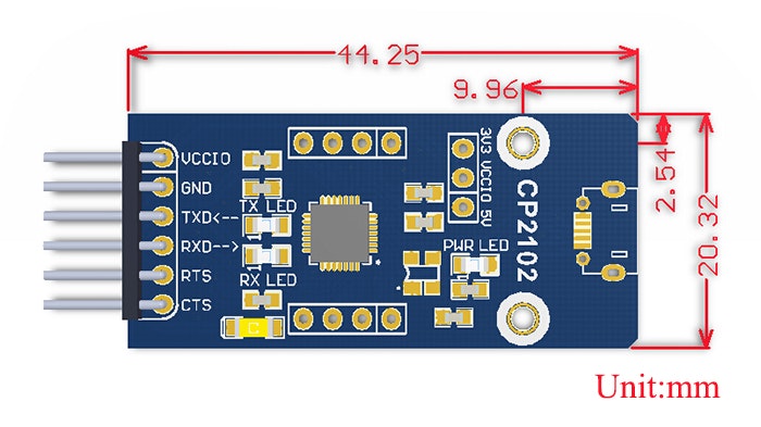 CP2102 USB UART Board