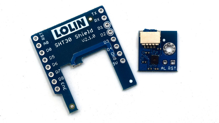 Digital temperature and humidity sensor shield for Lolin D1 mini SHT30