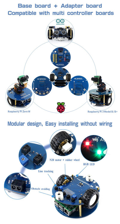 AlphaBot2 robot building kit for Raspberry Pi 3 Model B