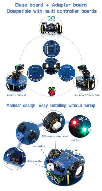 AlphaBot2 robot building kit for Raspberry Pi 4 Model B no Pi