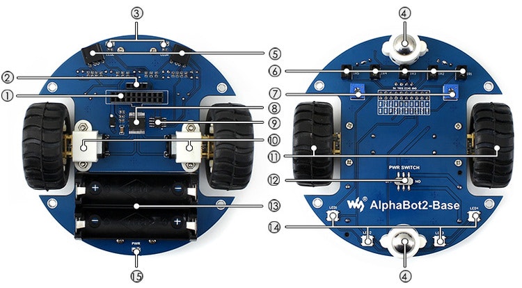 AlphaBot2 robot building kit for Raspberry Pi 4 Model B no Pi