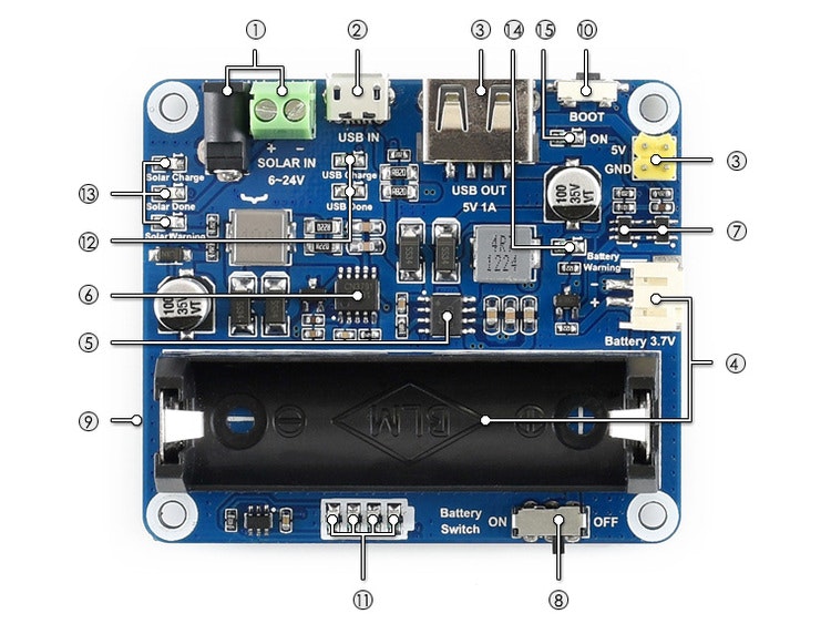 Solar Power Management Module, for 6V~24V Solar Panel