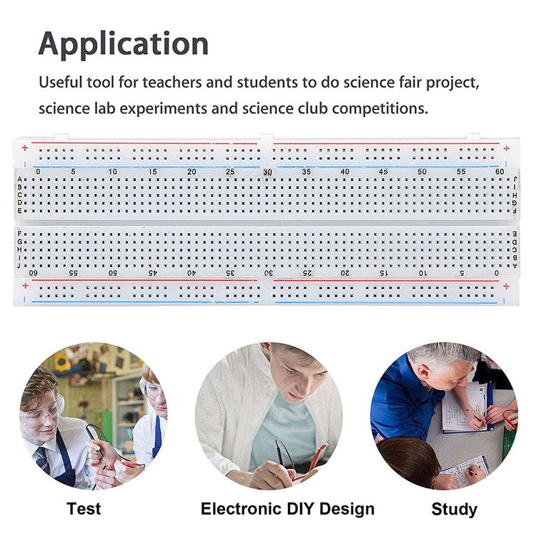 3PCS 830 Tie-Points Solderless Protoboard Breadboard Kit