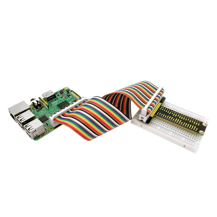 Raspberry Pi V1+ 40P Colorful Ribbon Cable+ 400-hole Breadboard