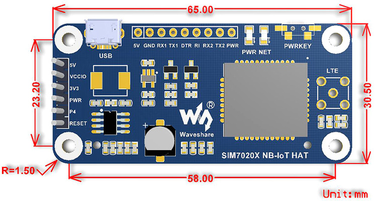 NB-IoT HAT for Raspberry Pi, for Europe