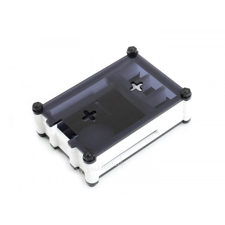 Black White Acrylic Case for Raspberry Pi 4, with Cooling Fan