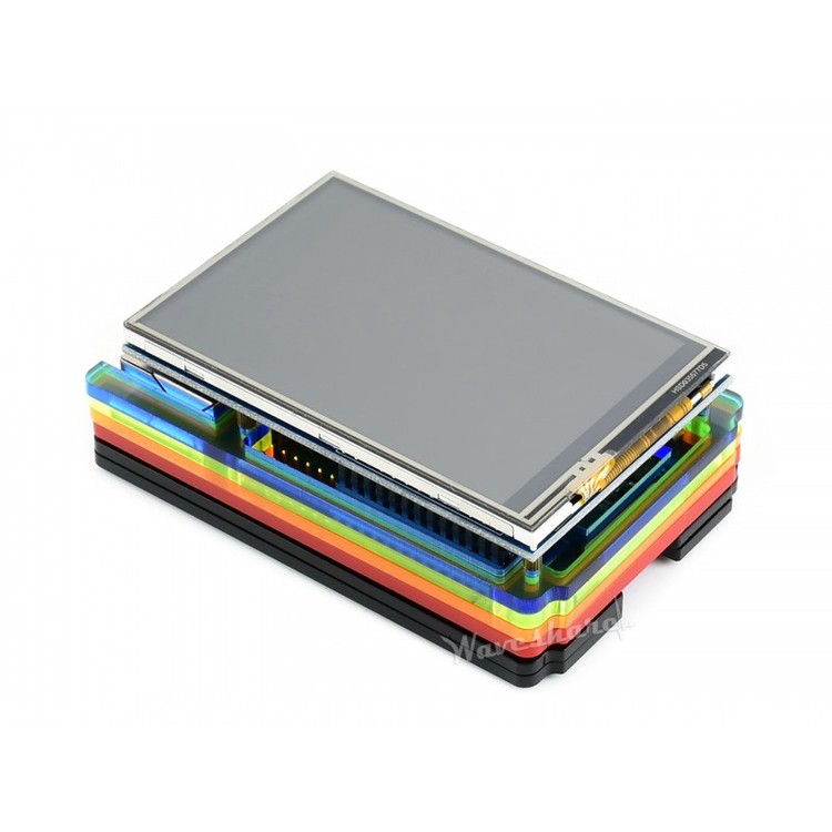 Colorful Rainbow Acrylic Case for Raspberry Pi 4, with Cooling Fan