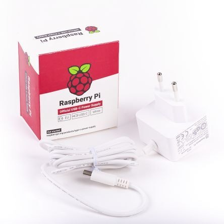 Raspberry Pi Official Power Supply 15.3W USB-C with 1.5M Cable - EU Plug 5.1V 3A