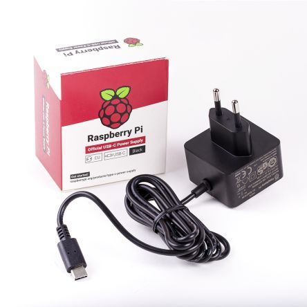 Raspberry Pi Official Power Supply 15.3W USB-C with 1.5M Cable - EU Plug 5.1V 3A
