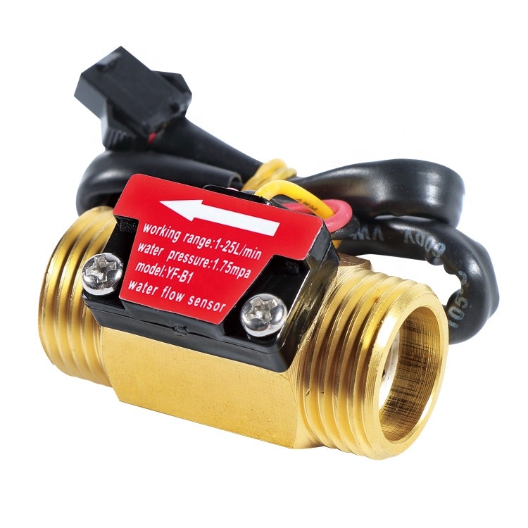 SEA YF-B1 G1/2'' Brass Turbine Flow Meter 1-25L/min Electric Water Heater Copper Flowmeter