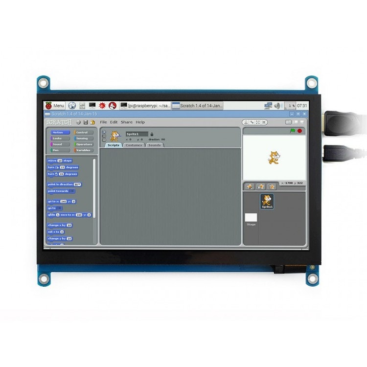 7inch HDMI LCD (H), 1024x600, IPS, supports various systems, capacitive touch