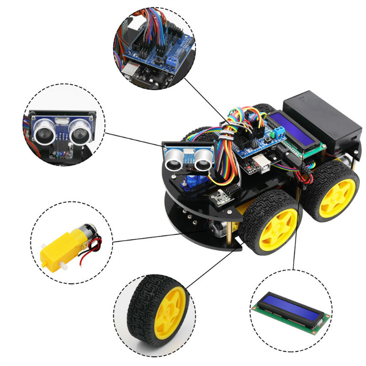 Multi-functional Smart Robot Car Kit compatible Arduinos with Tutorial