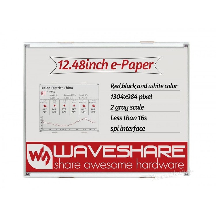 12.48inch E-Ink raw display, red/black/white three-color