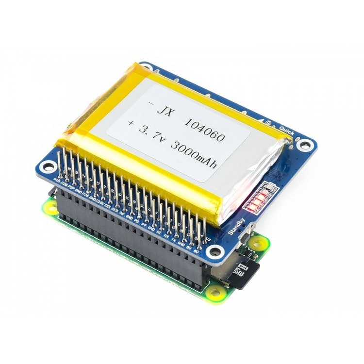 Li-polymer Battery HAT, 5V Output, Quick Charge