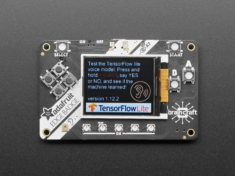 Adafruit EdgeBadge - TensorFlow Lite for Microcontrollers