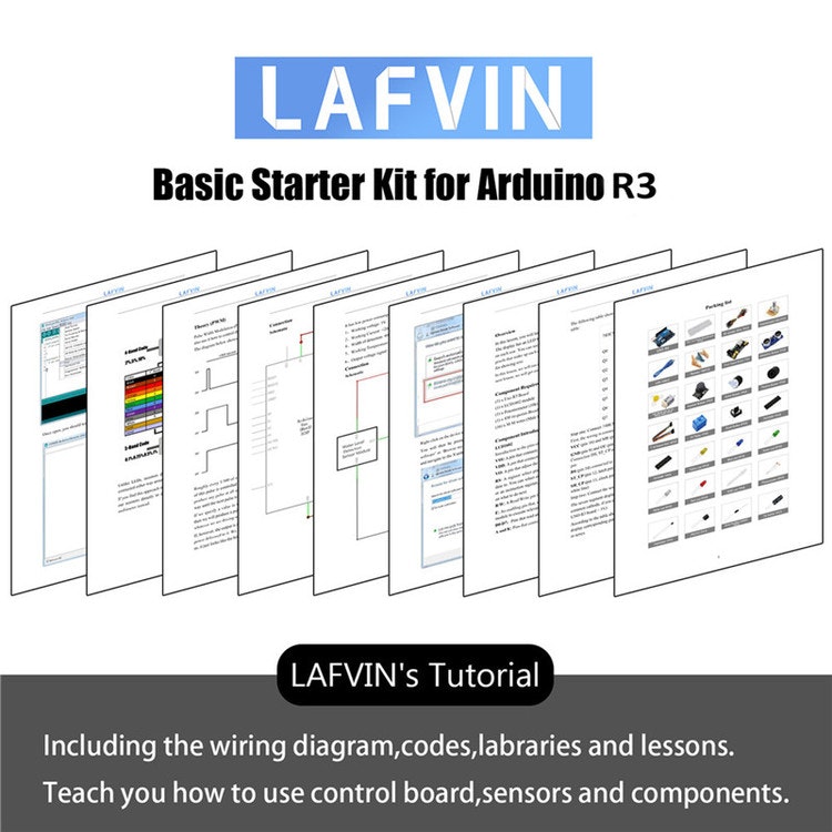 LAFVIN Basic Starter Kit include R3 Board with LCD1602 IIC with