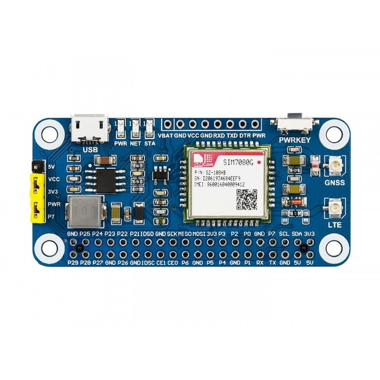 NB-IoT / Cat-M(eMTC) / GNSS HAT for Raspberry Pi, Globally Applicable