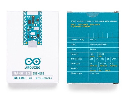 Arduino Nano 33 BLE Sense REV2 with headers