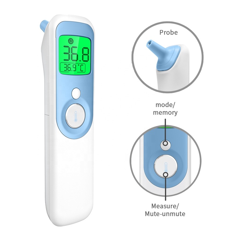 Digital 4 IN 1 Forehead & Ear infrared Thermometer with LED Display