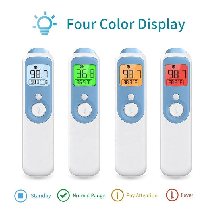 Digital 4 IN 1 Forehead & Ear infrared Thermometer with LED Display