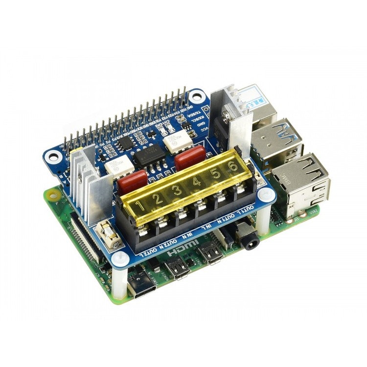 2-CH Triac HAT for Raspberry Pi, Integrated MCU, UART / I2C