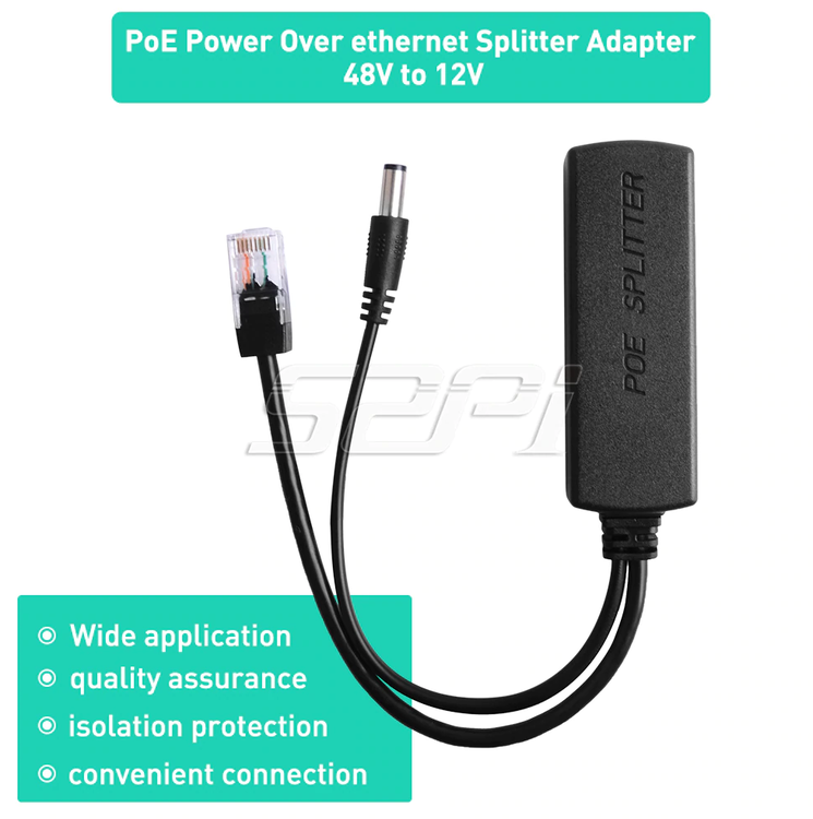 48V to12V PoE splitter module with Gigabit NIC