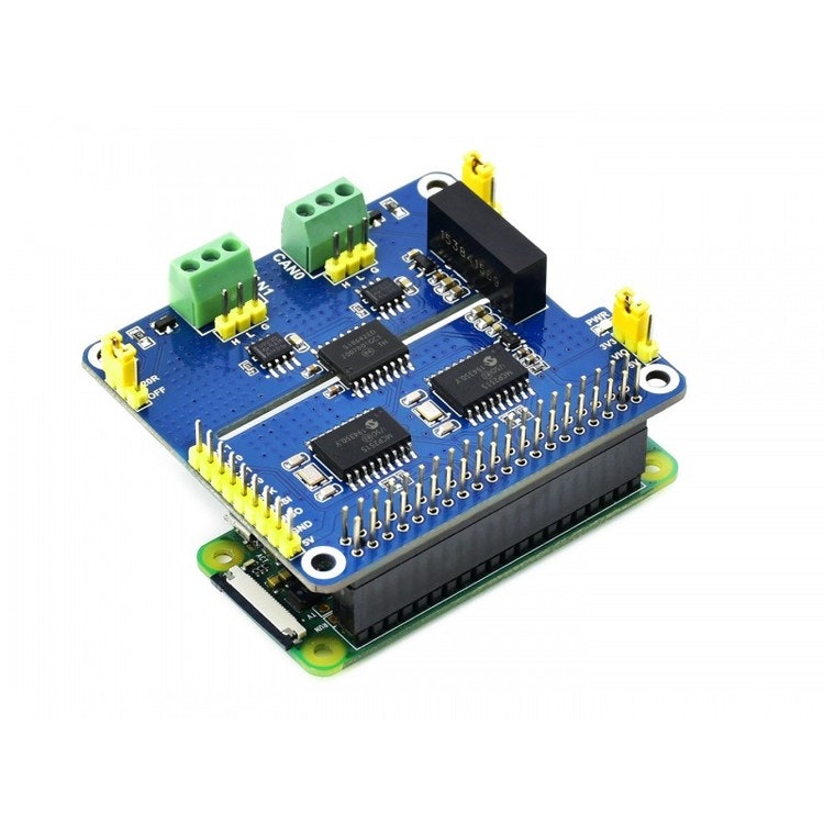 2-Channel Isolated CAN Expansion HAT for Raspberry Pi, Dual Chips Solution