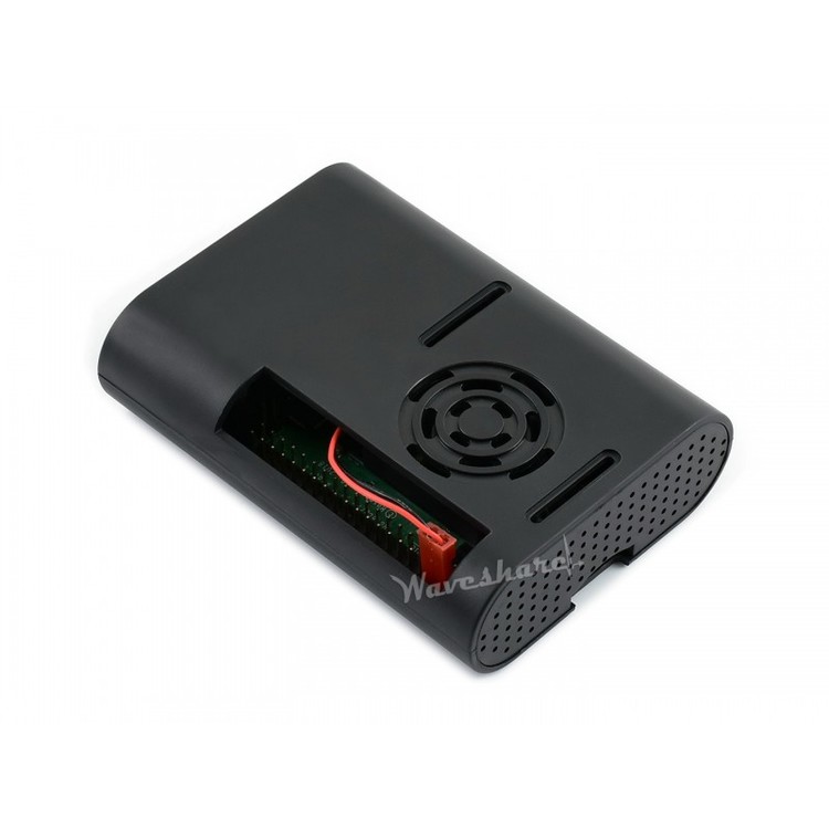 Black ABS Case for Raspberry Pi 4, with Cooling Fan
