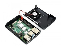 Black ABS Case for Raspberry Pi 4, with Cooling Fan