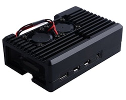 Aluminum Case with 2510 Dual Fan for Raspberry Pi 4