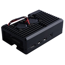 Aluminum Case with 2510 Dual Fan for Raspberry Pi 4