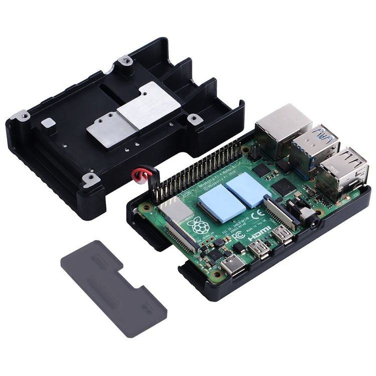 Aluminum Case with 2510 Dual Fan for Raspberry Pi 4