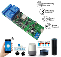 DC7-32V/5V 2 Channel 10A Relay WiFi Wireless Delay Relay Module APP Remote Control for Smart Home Android  IOS