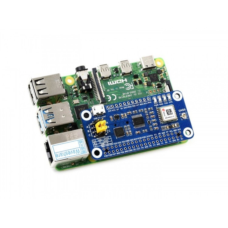 MAX-M8Q GNSS HAT for Raspberry Pi, Multi-constellation Receiver Support, GPS, Beidou, Galileo, GLONASS