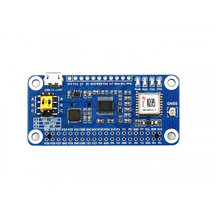 MAX-M8Q GNSS HAT for Raspberry Pi, Multi-constellation Receiver Support, GPS, Beidou, Galileo, GLONASS