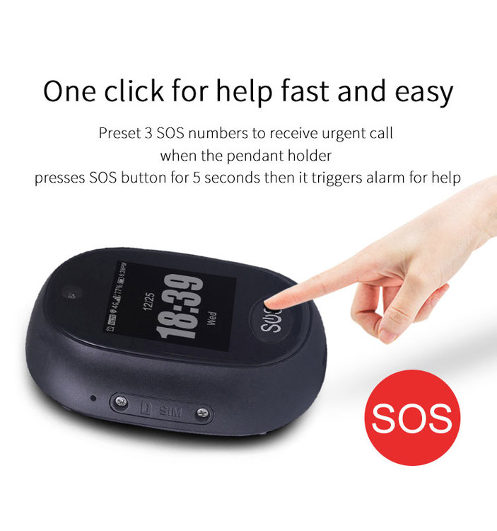 4G GPS mini tracker äldre och barn SOS alarm långtidsbatteri