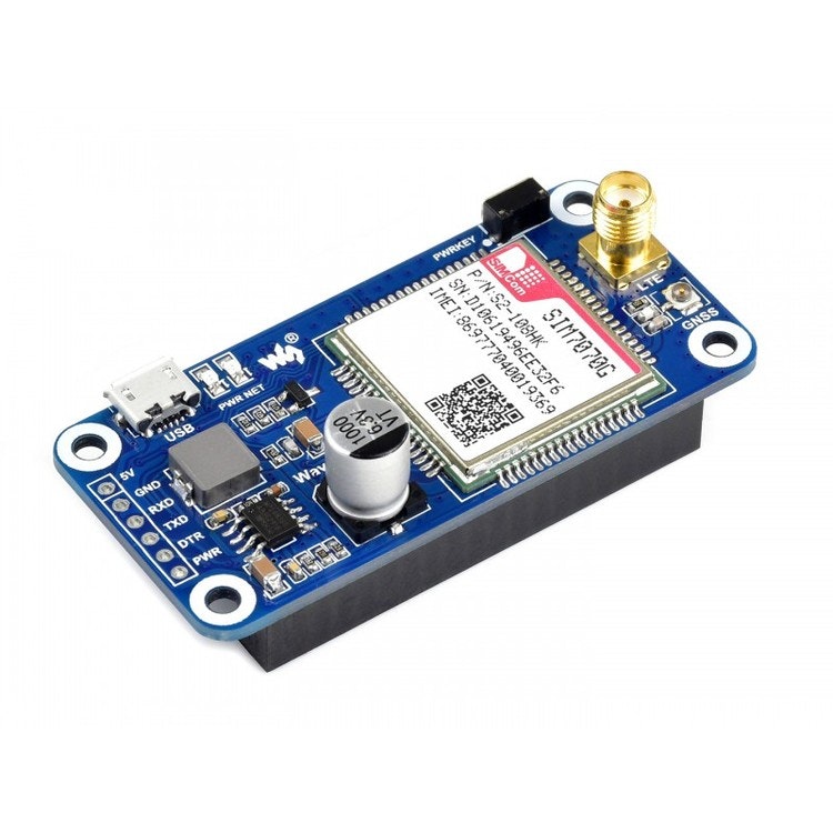 SIM7070G NB-IoT / Cat-M / GPRS / GNSS HAT for Raspberry Pi, global band support