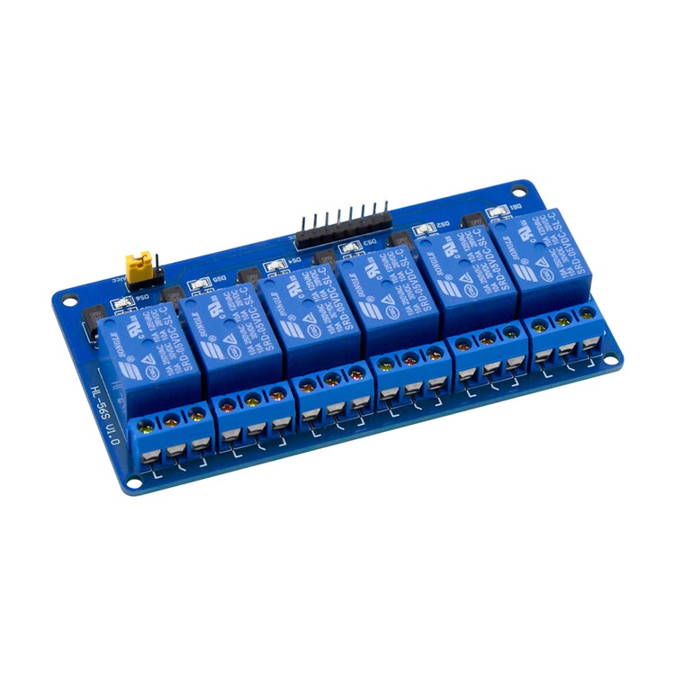 6 Channel Low Level Relay Module with light coupling Expansion Board