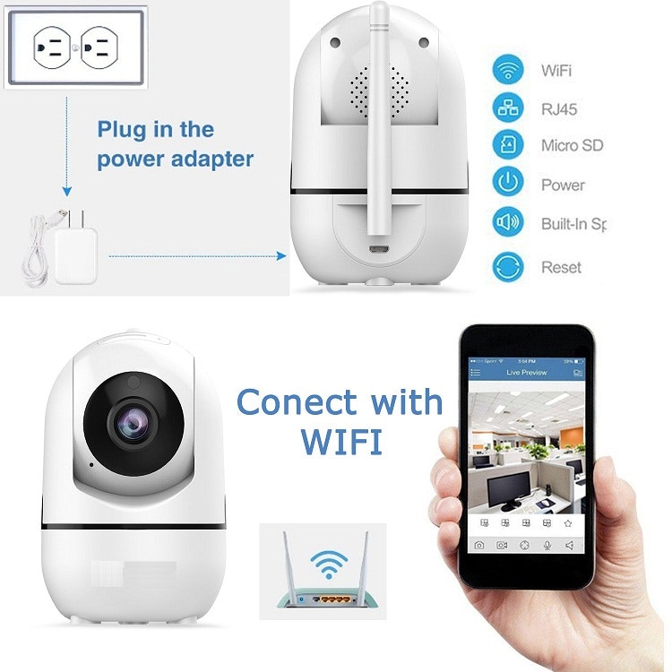 HD IP 1080P camera motion detection smart home wifi camera