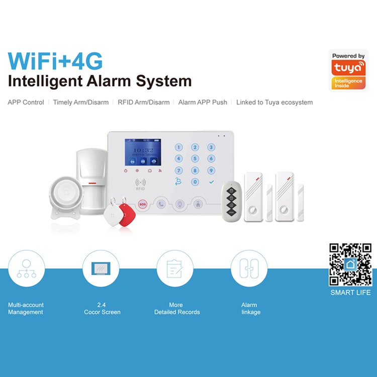 Tuya Smart Life 4G WIFI Smart Security Alarm System Kit