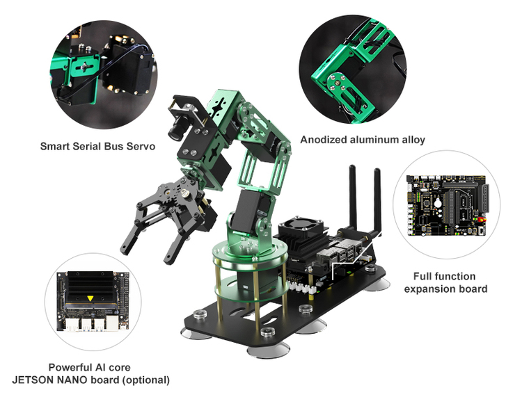 Yahboom DOFBOT AI Vision Robotic Arm with ROS for Jetson NANO 4GB B01