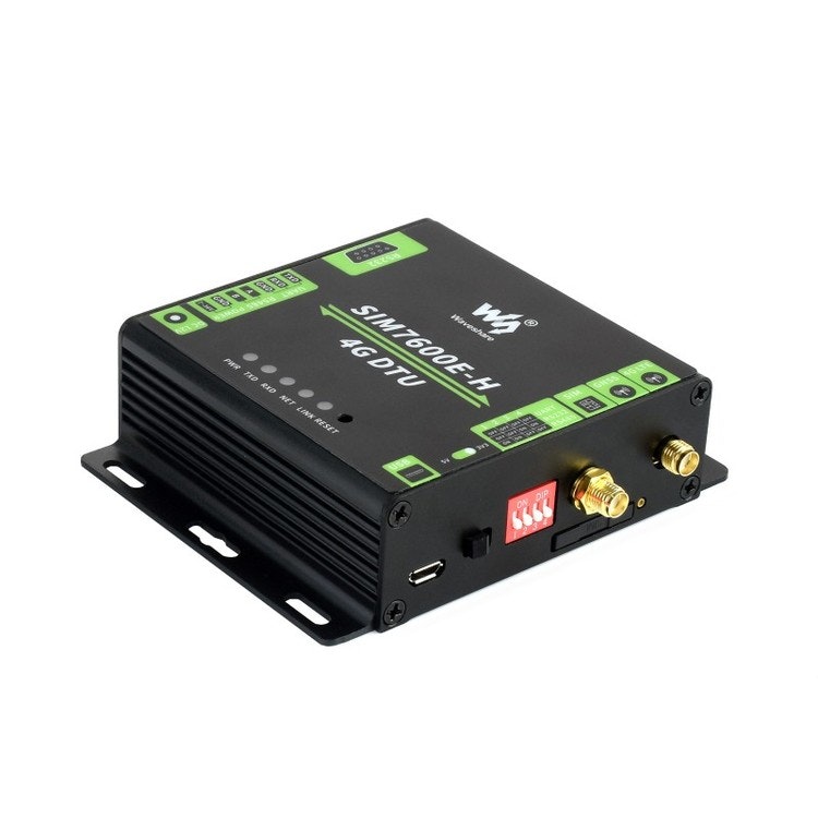 Industrial Grade SIM7600E-H 4G DTU, RS232/485/TTL to 4G LTE, GNSS, for EU