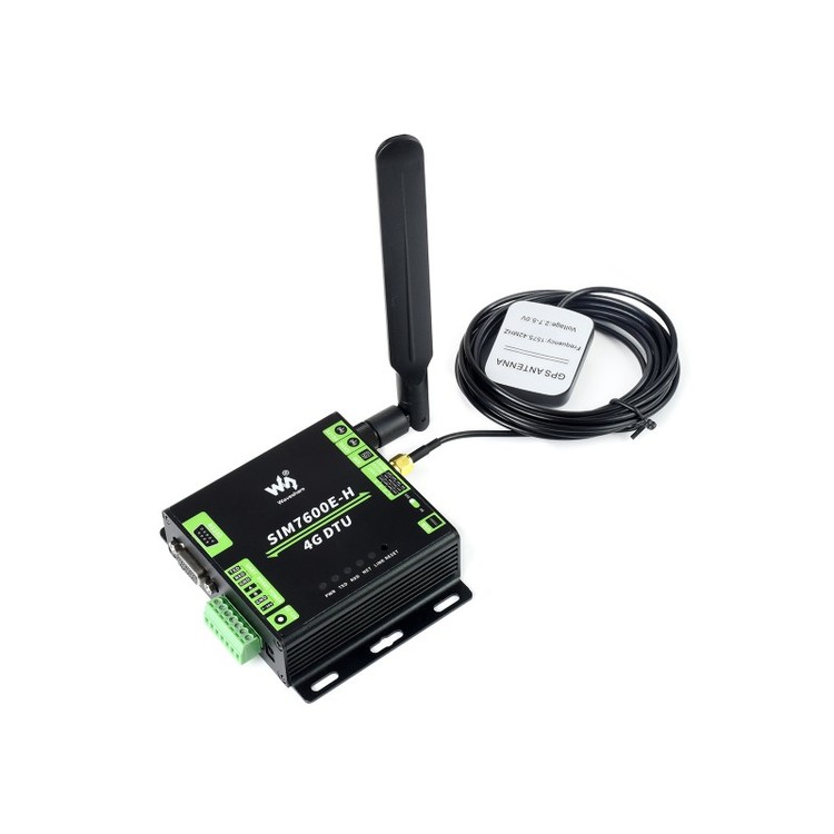 Industrial Grade SIM7600E-H 4G DTU, RS232/485/TTL to 4G LTE, GNSS, for EU