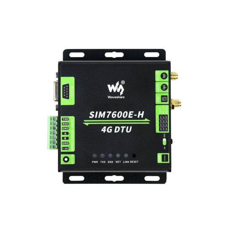 Industrial Grade SIM7600E-H 4G DTU, RS232/485/TTL to 4G LTE, GNSS, for EU